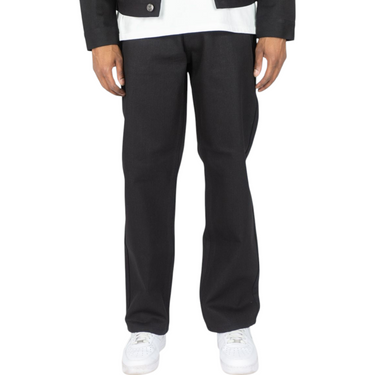 Relaxed Fit Raw Jeans Jet Black