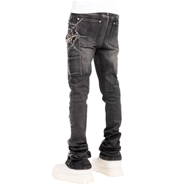 Obsidian Black Waxed Spider Denim