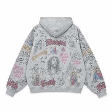 Jesus Zip Up Grey