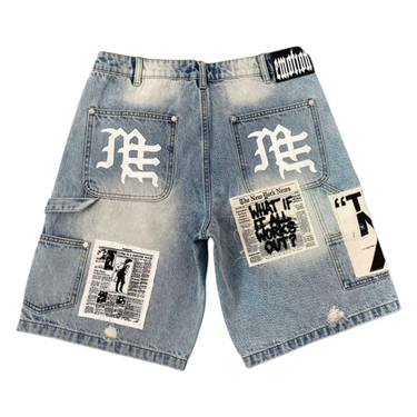 AI Denim Shorts Blue