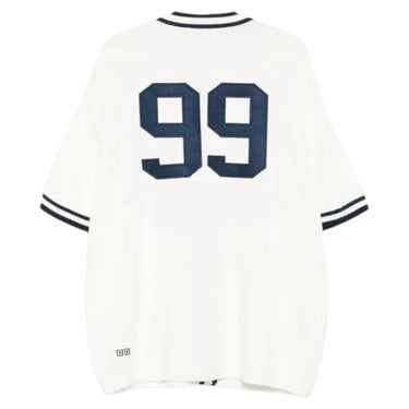 Baseball Knit Off White Cardigan