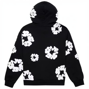 Cotton Wreath Hoodie Black