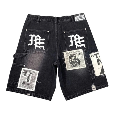 AI Denim Shorts Black